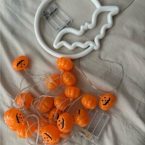 Halloween Bat and Pumpkin String Lights Fall Decoration Bundle
